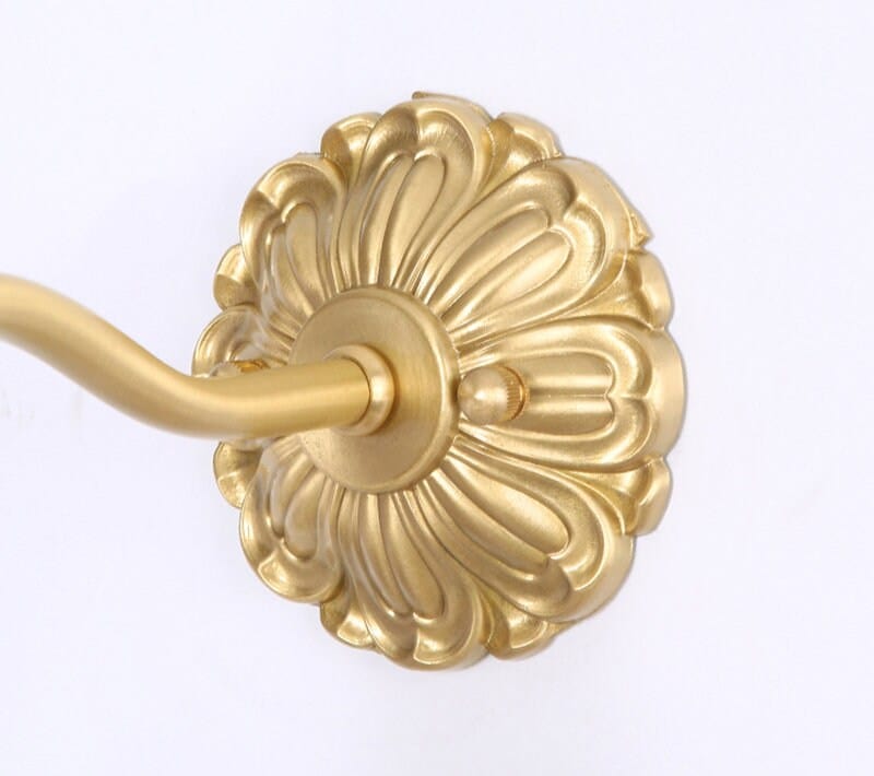 Carlena | Frosted Layered Glass Flower Wall Sconce With Brushed Brass Carved Flower Detail, Bulb Included | Knesse