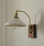 Aveline | Vintage Ceramic LED Wall Light With Black Walnut Wood Fixture | Knesse