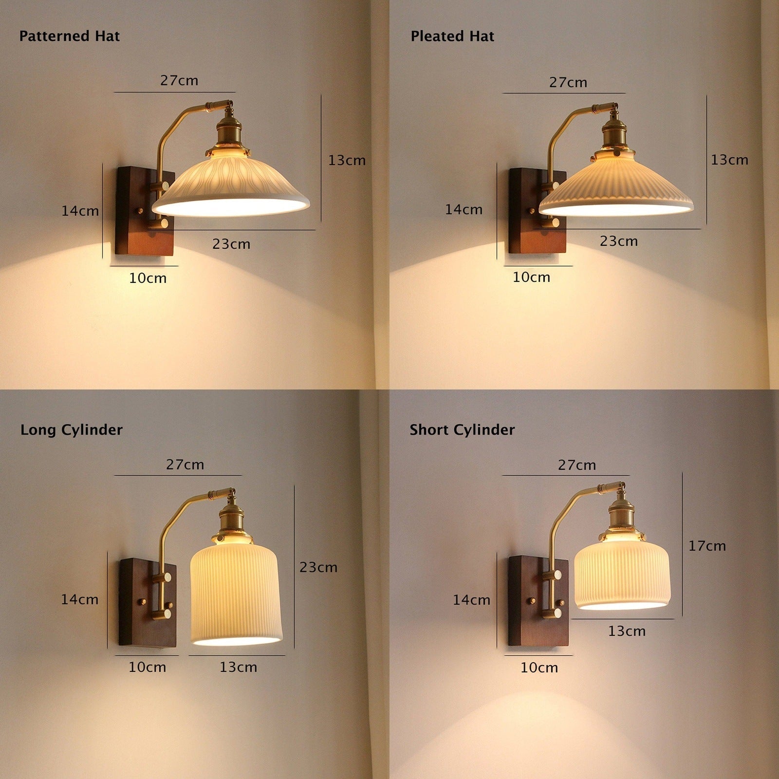 Aveline | Vintage Ceramic LED Wall Light With Black Walnut Wood Fixture | Knesse