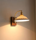 Aveline | Vintage Ceramic LED Wall Light With Black Walnut Wood Fixture | Knesse