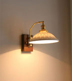 Aveline | Vintage Ceramic LED Wall Light With Black Walnut Wood Fixture | Knesse