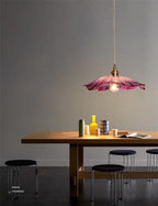 Lunara Violet Glass Sunflower Pendant Light, Retro-Style LED with Bulb Included | Knesse