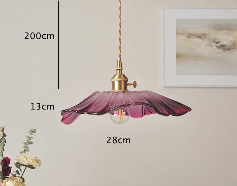 Lunara Violet Glass Sunflower Pendant Light, Retro-Style LED with Bulb Included | Knesse