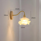 Laira Bloom Layered Glass Flower Wall Sconce With Wood Accent and Bulb Included | Knesse