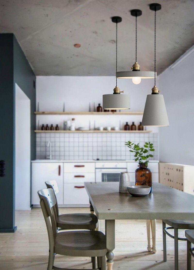 Kelda Handcrafted Cement Pendant LED Light in Nordic Style - Bulb Included | Knesse