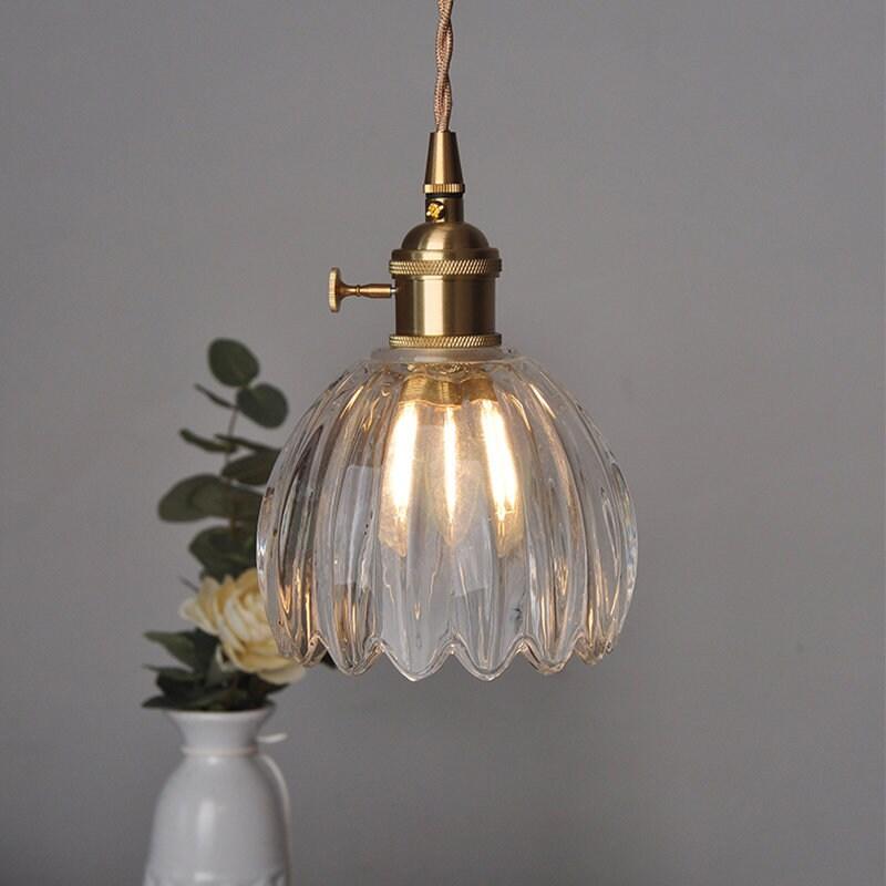 Marisel | Mini Glass Floral LED Pendant Light in Vintage Style - Bulb Included | Knesse