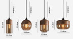 Lumina Nordic Metal LED Pendant Light with Woody Design, Tea-Tinted Glass Shade and Bulb Included | Knesse