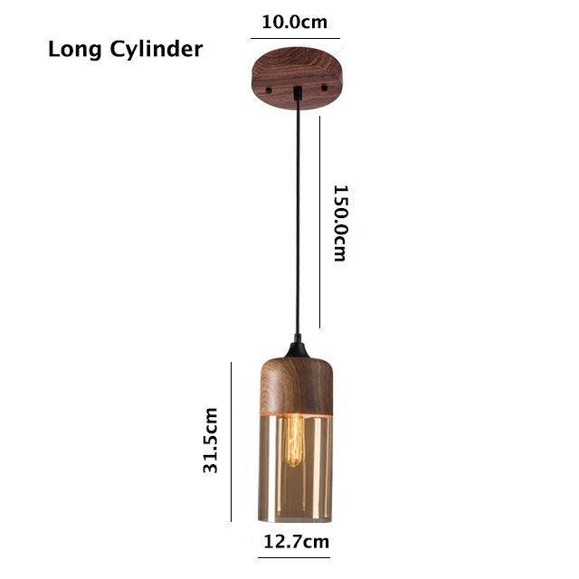 Lumina Nordic Metal LED Pendant Light with Woody Design, Tea-Tinted Glass Shade and Bulb Included | Knesse