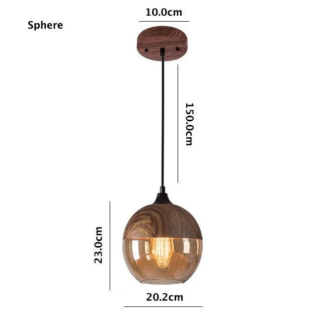 Lumina Nordic Metal LED Pendant Light with Woody Design, Tea-Tinted Glass Shade and Bulb Included | Knesse