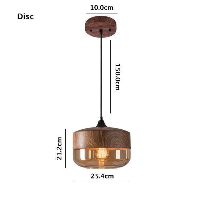 Lumina Nordic Metal LED Pendant Light with Woody Design, Tea-Tinted Glass Shade and Bulb Included | Knesse