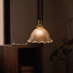Montfleur French Vintage Fluted Glass Flower Pendant Light With LED Bulb Included | Knesse