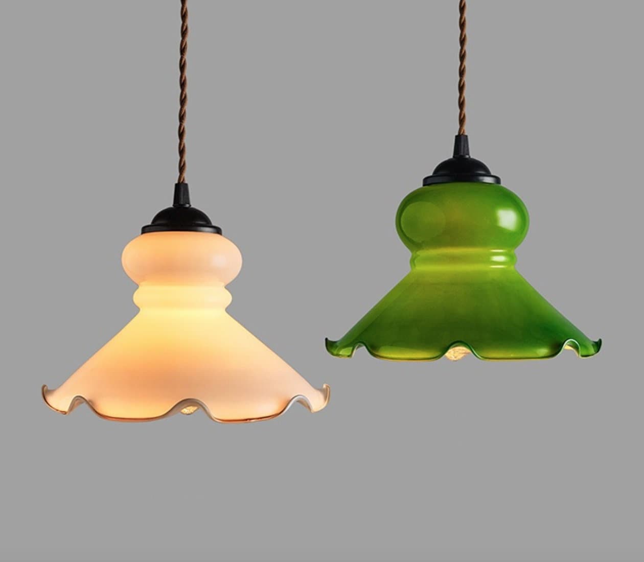 Aurelle Doll-Shaped Opaline Glass LED Hanging Lamp in French Vintage Style, Bulb Included | Knesse