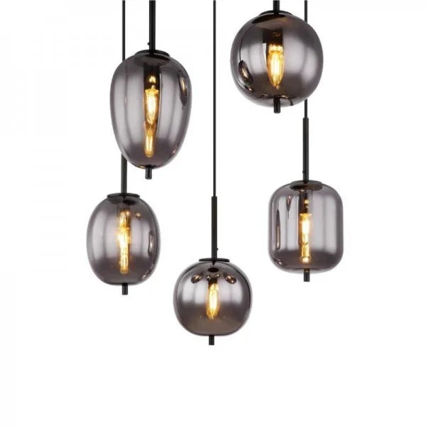 NoirLumen Pendant Lamp With Multiple Styles And Smoked Glass Bowls | Snurv