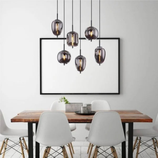 NoirLumen Pendant Lamp With Multiple Styles And Smoked Glass Bowls | Snurv