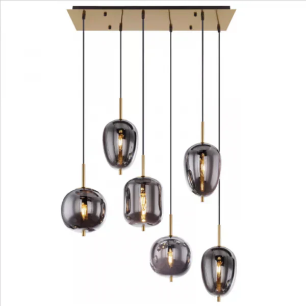 NoirLumen Pendant Lamp With Multiple Styles And Smoked Glass Bowls | Snurv