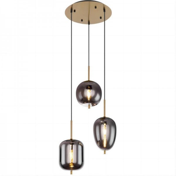 NoirLumen Pendant Lamp With Multiple Styles And Smoked Glass Bowls | Snurv
