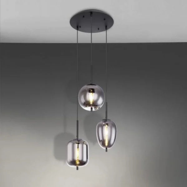 NoirLumen Pendant Lamp With Multiple Styles And Smoked Glass Bowls | Snurv