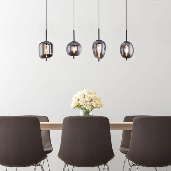 NoirLumen Pendant Lamp With Multiple Styles And Smoked Glass Bowls | Snurv