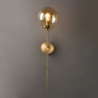 Glass Torch Wall Light in Brass | Knesse
