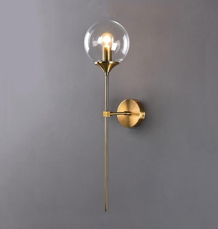 Glass Torch Wall Light in Brass | Knesse