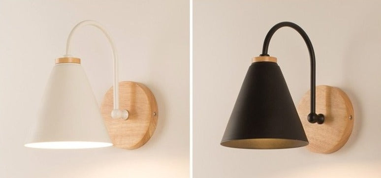 Maris | Curved Wood and Metal Wall Sconce | Knesse