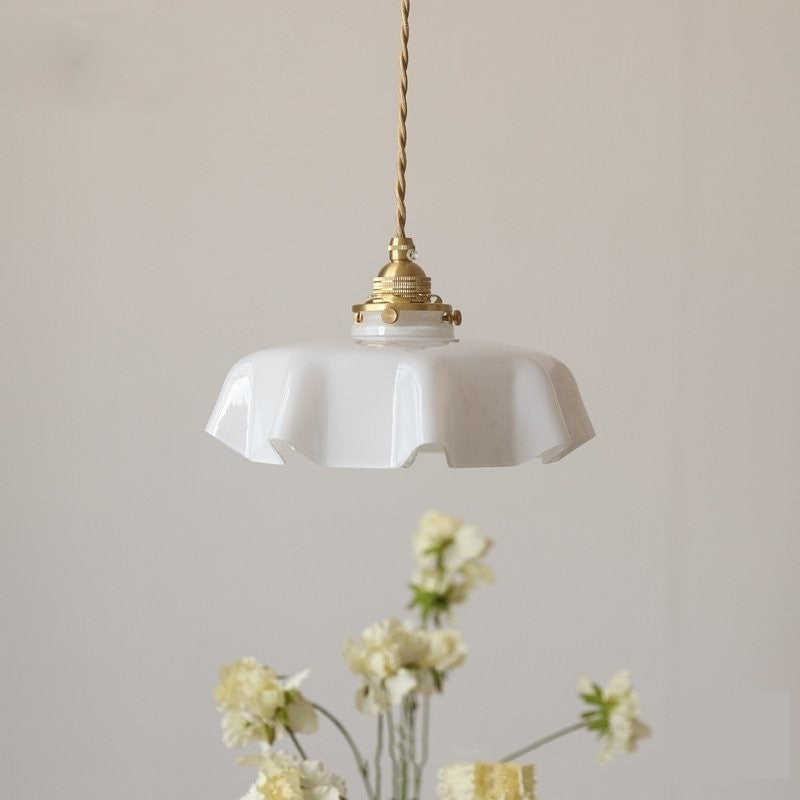 Elowen | Retro Draped Flower Glass Ceiling And Pendant Light | Knesse