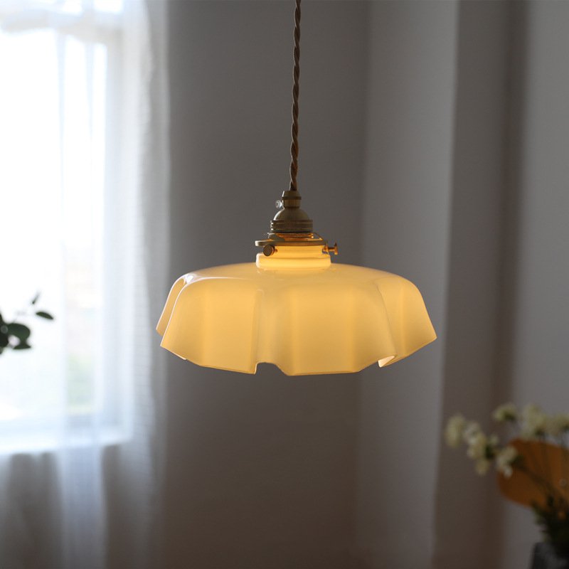 Elowen | Retro Draped Flower Glass Ceiling And Pendant Light | Knesse