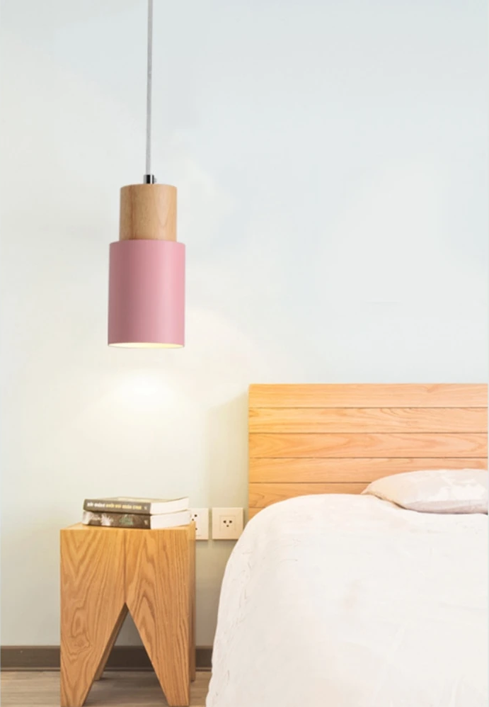 Marlen | Wood and Metal Cylindrical Pendant Light | Knesse